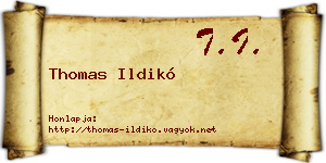 Thomas Ildikó névjegykártya
